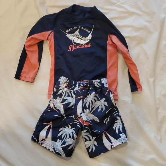 Janie and Jack Other - Janie and Jack Swimming Shorts and Rashguard Top